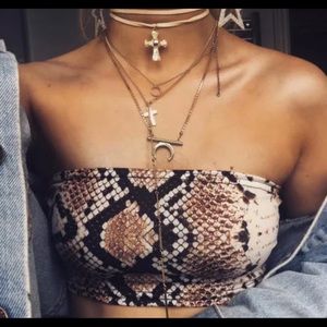Snake print tube top